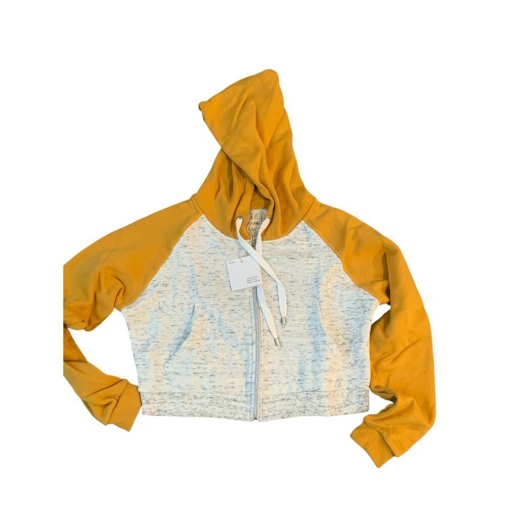 Woman's Hoodie Doublju Medium 60% cotton 40% polyester Tan / White